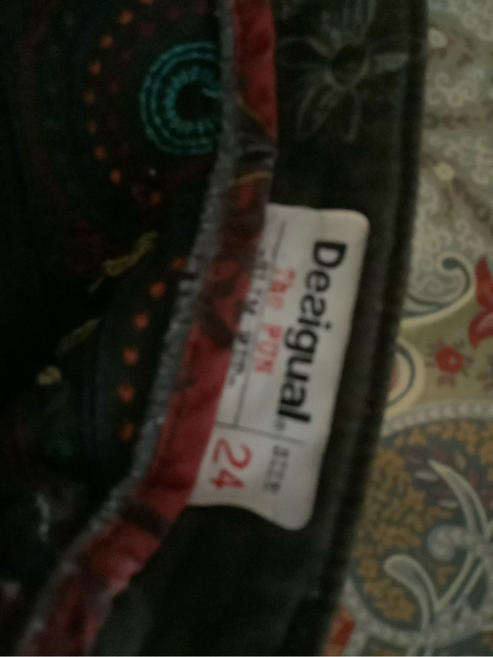 Desigual Black Jeans with Multicolor Trim